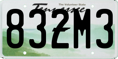 TN license plate 832M3