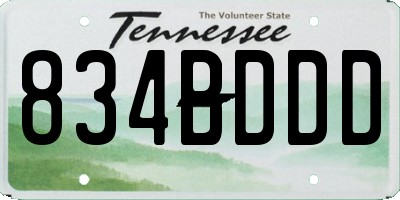 TN license plate 834BDDD