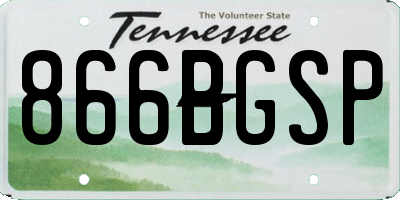 TN license plate 866BGSP