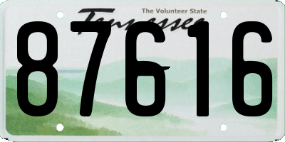 TN license plate 87616