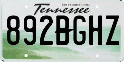 TN license plate 892BGHZ