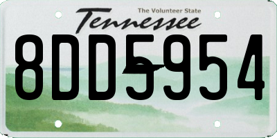 TN license plate 8DD5954