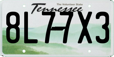 TN license plate 8L77X3