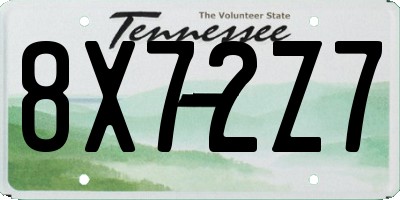 TN license plate 8X72Z7