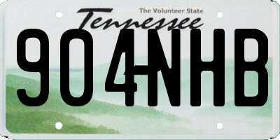 TN license plate 904NHB