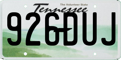 TN license plate 926DUJ