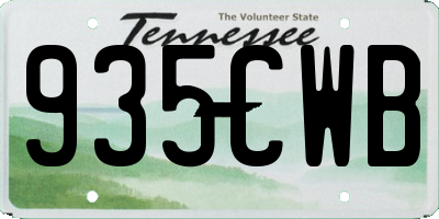 TN license plate 935CWB