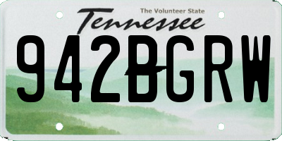 TN license plate 942BGRW