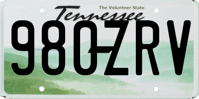 TN license plate 980ZRV