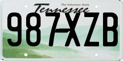 TN license plate 987XZB