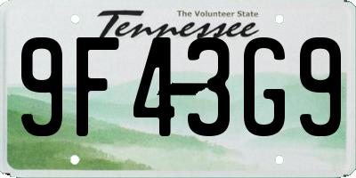 TN license plate 9F43G9