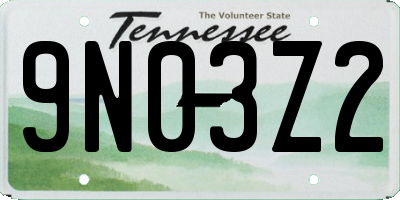 TN license plate 9N03Z2