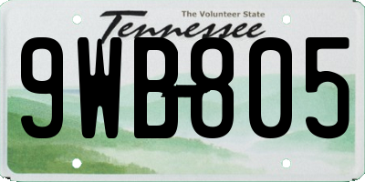 TN license plate 9WB805