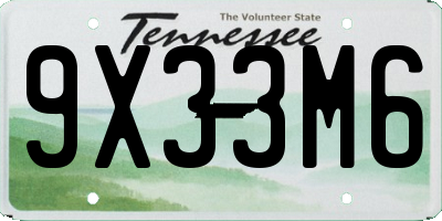 TN license plate 9X33M6