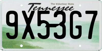 TN license plate 9X53G7