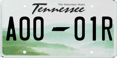 TN license plate A0001R