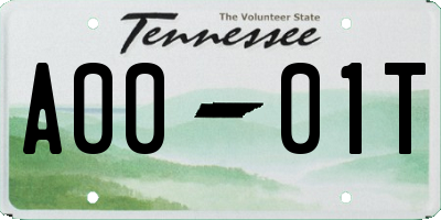 TN license plate A0001T