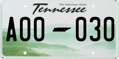 TN license plate A0003O