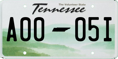 TN license plate A0005I