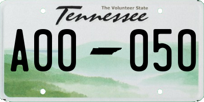 TN license plate A0005O
