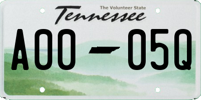 TN license plate A0005Q