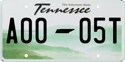 TN license plate A0005T