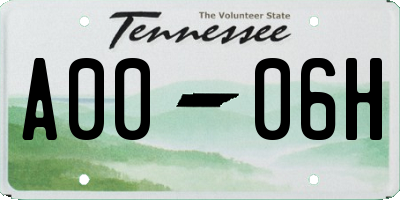 TN license plate A0006H