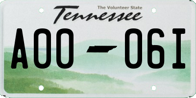 TN license plate A0006I