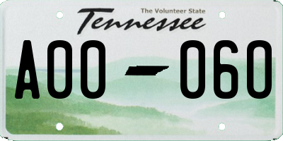 TN license plate A0006O