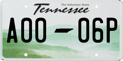 TN license plate A0006P