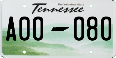 TN license plate A0008O