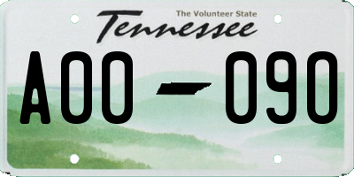 TN license plate A0009O