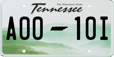 TN license plate A0010I