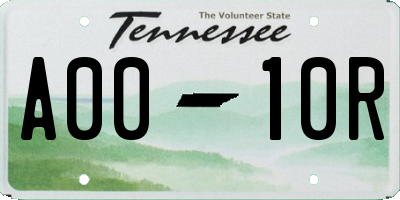 TN license plate A0010R