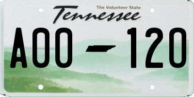 TN license plate A0012O