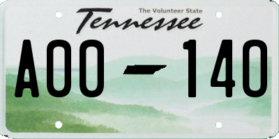 TN license plate A0014O