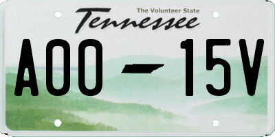 TN license plate A0015V