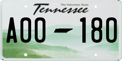 TN license plate A0018O