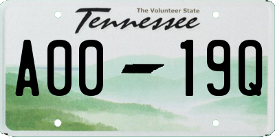 TN license plate A0019Q