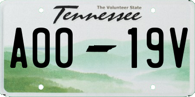 TN license plate A0019V