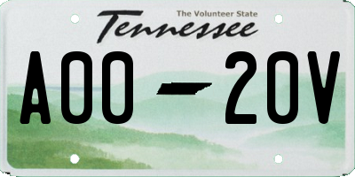 TN license plate A0020V