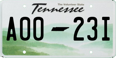 TN license plate A0023I