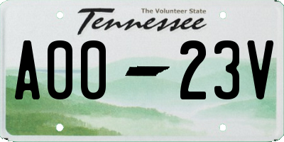 TN license plate A0023V