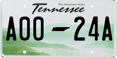 TN license plate A0024A