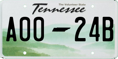 TN license plate A0024B