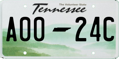 TN license plate A0024C