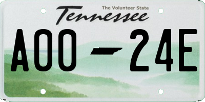 TN license plate A0024E