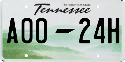 TN license plate A0024H