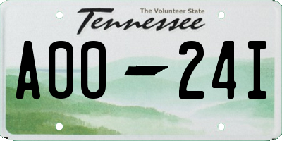 TN license plate A0024I