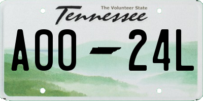 TN license plate A0024L